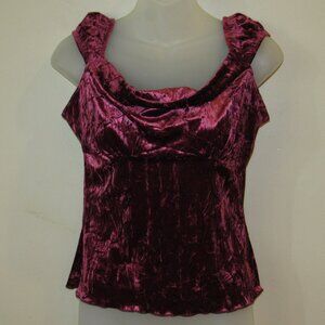 Vtg Y2K Wet Seal Babydoll Top Crushed Velvet Romantic Whimsigoth Fairy sz M